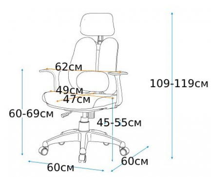 Подростковое компьютерное кресло серия Synif мод. DUO Gini (SY-1033-BL) - 3